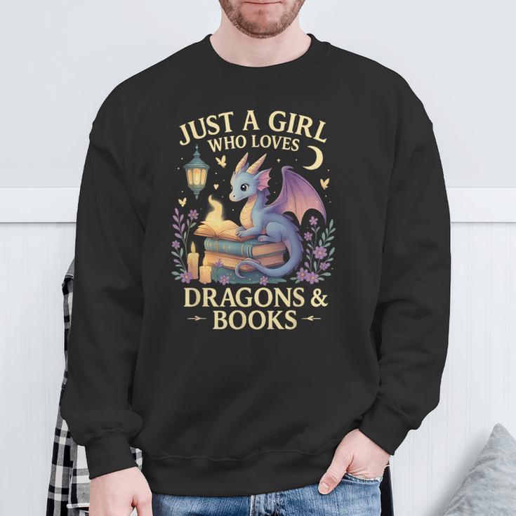 Just a Girl Who Loves Cute Dragons And Books Sweatshirt Gifts for Old Men Just a Girl Who Loves Cute Dragons And Books Sweatshirt Gifts for Old Men