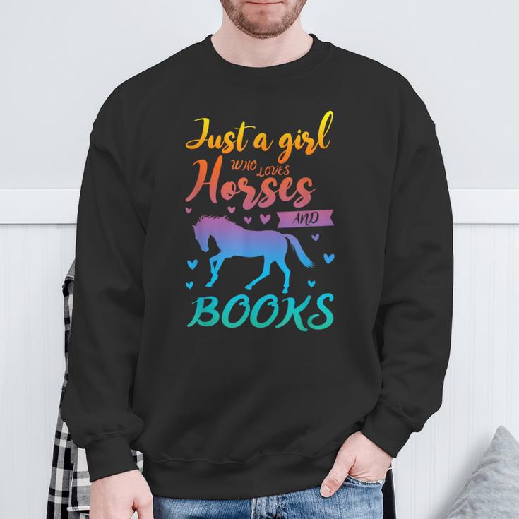 Just a Girl Who Loves Horses And Books Book Lover Sweatshirt Gifts for Old Men Just a Girl Who Loves Horses And Books Book Lover Sweatshirt Gifts for Old Men