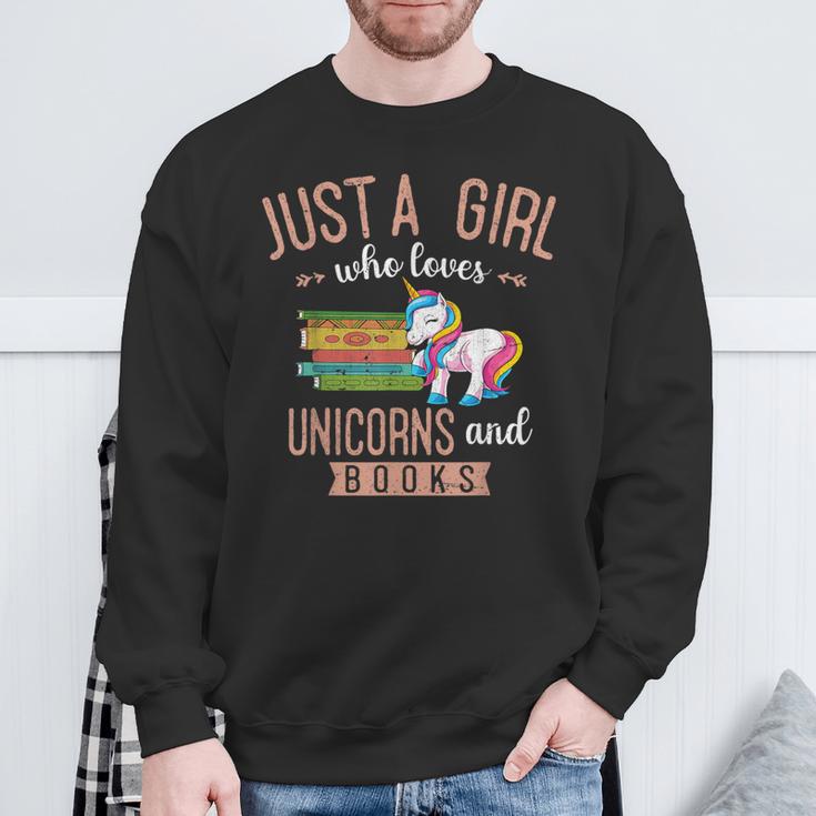 Just A Girl Who Loves Unicorns And Books Women Reading Sweatshirt Gifts for Old Men Just A Girl Who Loves Unicorns And Books Women Reading Sweatshirt Gifts for Old Men