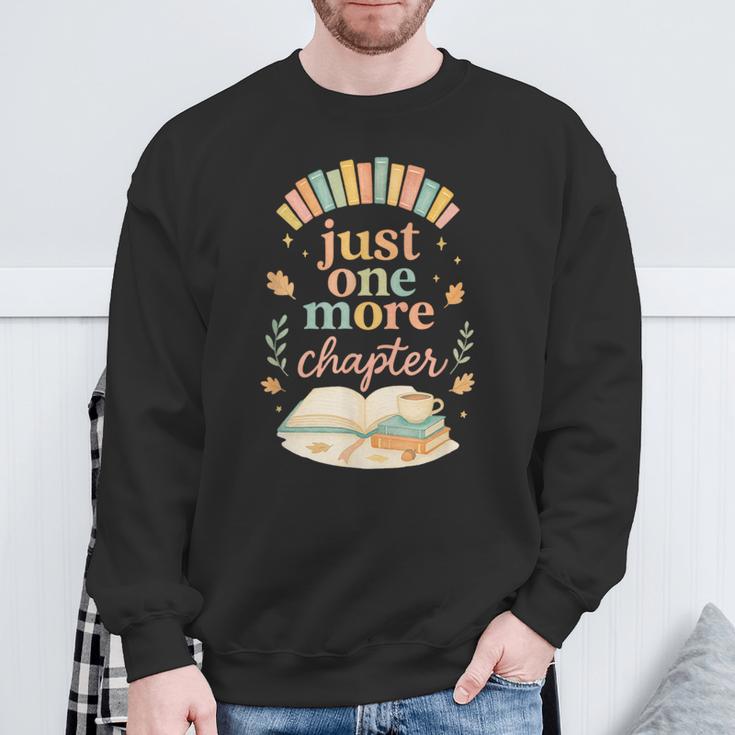 Just One More Chapter Cozy Book Lover Reading & Coffee Sweatshirt Gifts for Old Men