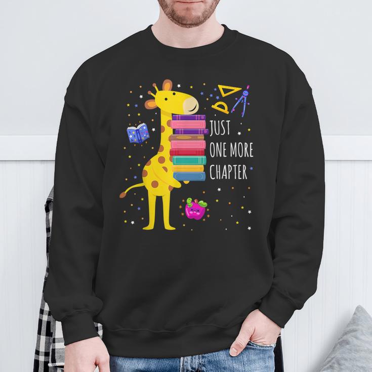 Just One More Chapter Cute Giraffe Book Reading Nerd Sweatshirt Gifts for Old Men