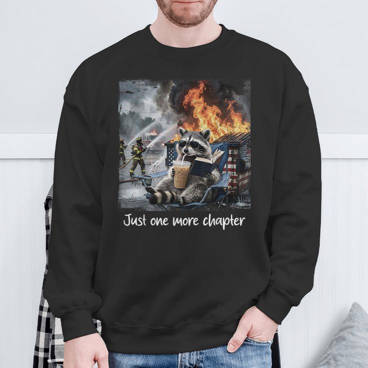 Just One More Chapter Dumpster Raccoon Reading Book Sweatshirt Gifts for Old Men