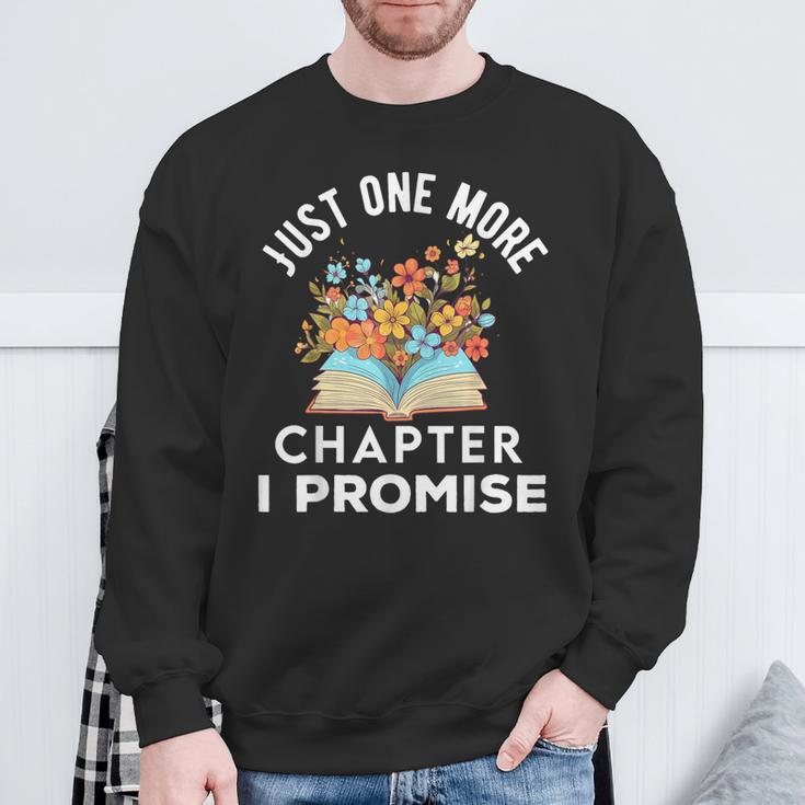 Just One More Chapter I Promise Book Lover Worm Nerd Sweatshirt Gifts for Old Men