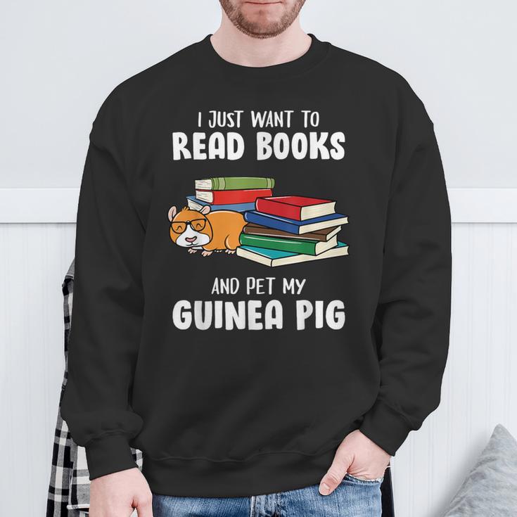 I Just Want To Read Books And Pet My Guinea Pig Reading Sweatshirt Gifts for Old Men I Just Want To Read Books And Pet My Guinea Pig Reading Sweatshirt Gifts for Old Men