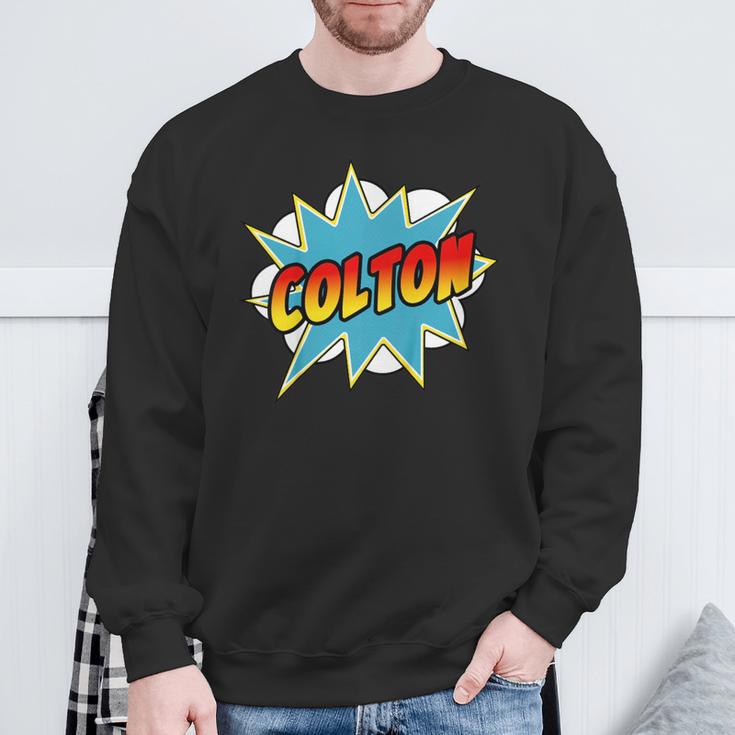 Kids Boys Colton Comic Book Superhero Name Sweatshirt Gifts for Old Men Kids Boys Colton Comic Book Superhero Name Sweatshirt Gifts for Old Men
