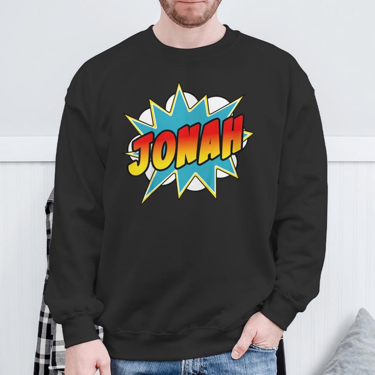 Kids Boys Jonah Name Comic Book Superhero Sweatshirt Gifts for Old Men