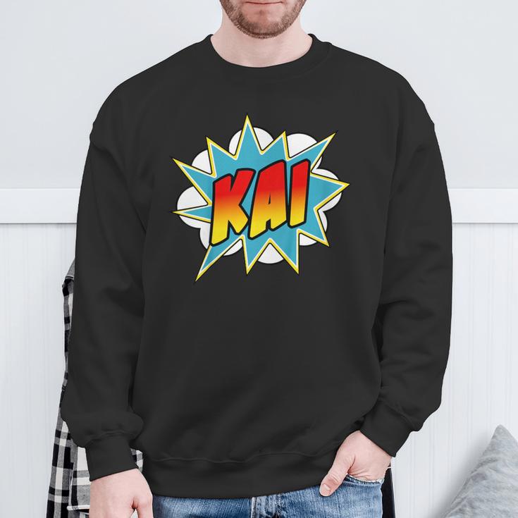 Kids Boys Kai Name Personalized Comic Book Superhero Sweatshirt Gifts for Old Men Kids Boys Kai Name Personalized Comic Book Superhero Sweatshirt Gifts for Old Men