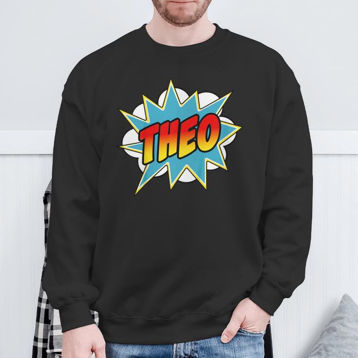 Kids Boys Theo Comic Book Superhero Name Sweatshirt Gifts for Old Men Kids Boys Theo Comic Book Superhero Name Sweatshirt Gifts for Old Men
