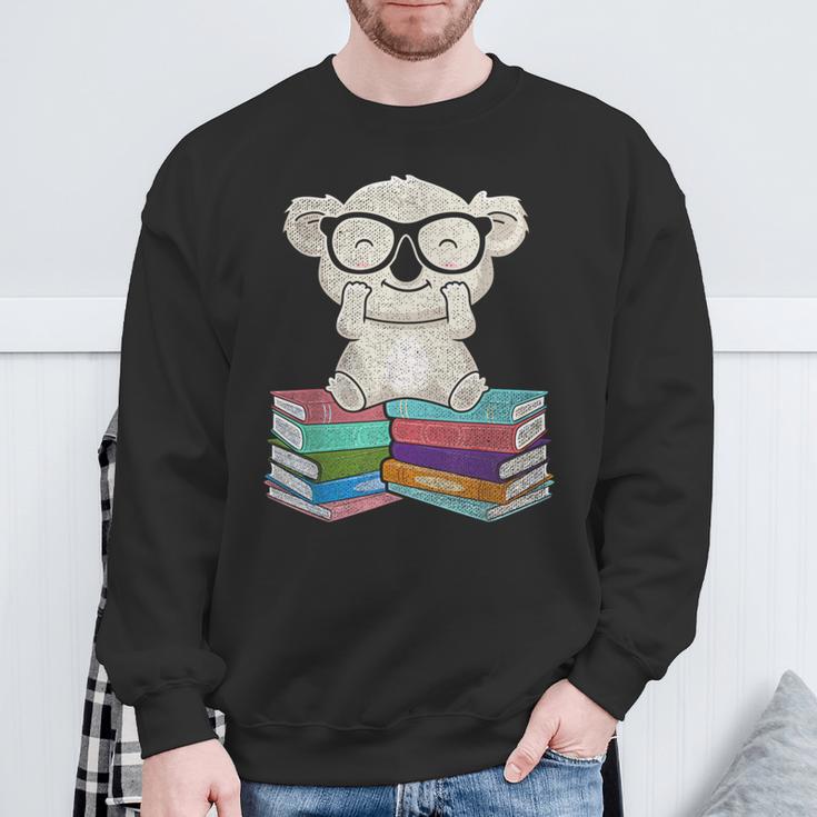 Koala Bear Reading Books Koala Sweatshirt Gifts for Old Men Koala Bear Reading Books Koala Sweatshirt Gifts for Old Men