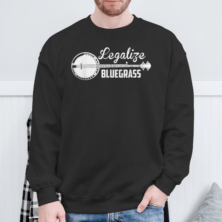 Legalize Bluegrass Banjo ビンテージヒッピーブルーグラス 音楽ファン スウェットシャツ 高齢者への贈り物