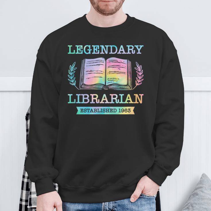 Legendary Librarian Established 1963 Library Book Birthday Sweatshirt Gifts for Old Men