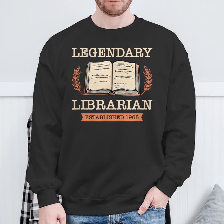 Legendary Librarian Established 1968 Library Book Birthday Sweatshirt Gifts for Old Men