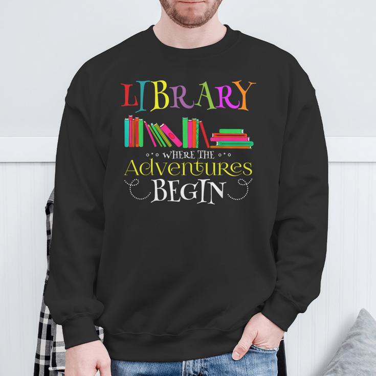 Librarian Adventure Book Reader Library Book Sweatshirt Gifts for Old Men