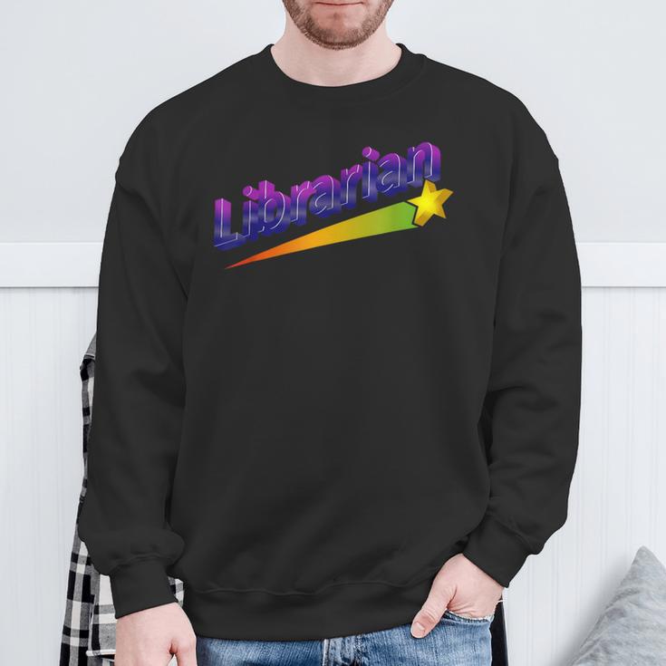 Librarian Books Retro 80s Style Reading Book Lover Sweatshirt Gifts for Old Men Librarian Books Retro 80s Style Reading Book Lover Sweatshirt Gifts for Old Men