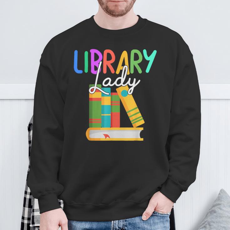 Librarian Library Lady Reading Bookworm Books Lover Sweatshirt Gifts for Old Men