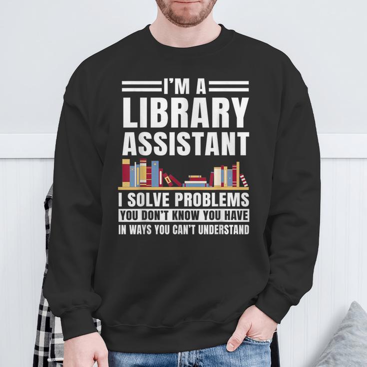 Library Assistant Books Librarian Associate Curator Keeper Sweatshirt Gifts for Old Men