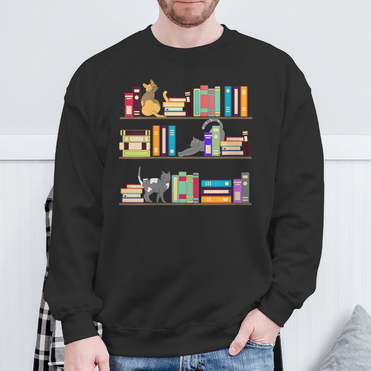 Library Cats Kittens Reader Book Lovers Pet Shelf Sweatshirt Gifts for Old Men Library Cats Kittens Reader Book Lovers Pet Shelf Sweatshirt Gifts for Old Men