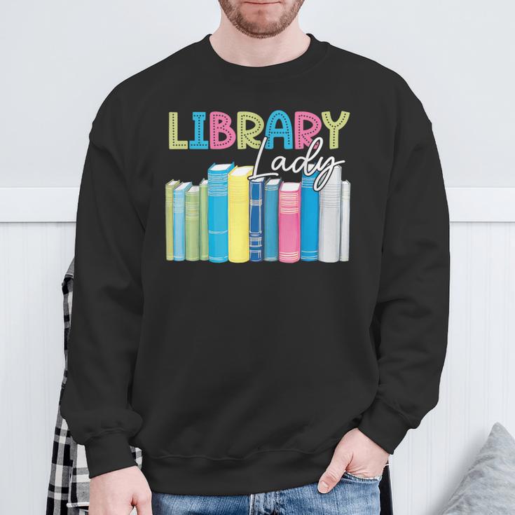 Library Lady Librarian Book Lover Sweatshirt Gifts for Old Men
