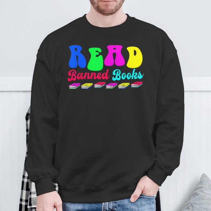 Library Read Banned Books Sweatshirt Gifts for Old Men