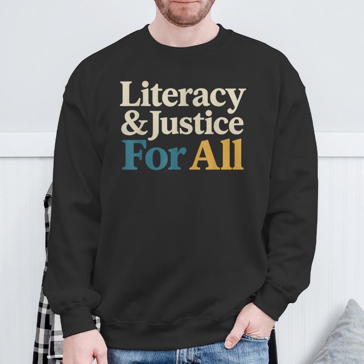 Literacy Justice For All Stop Book Banning Protect Librarian Sweatshirt Gifts for Old Men Literacy Justice For All Stop Book Banning Protect Librarian Sweatshirt Gifts for Old Men