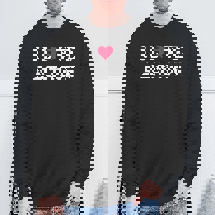 I Love Acton マッチング ガールフレンド&ボーイフレンド アクトン名 長袖tシャツ スウェットシャツ 高齢者への贈り物