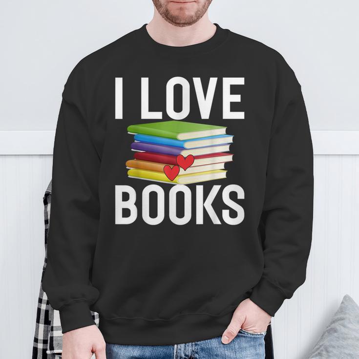 I Love Books Librarian Sweatshirt Gifts for Old Men