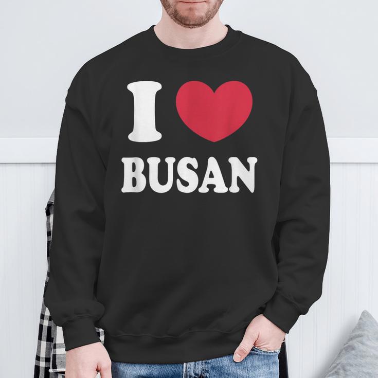 I Love Busan 釜山が大好きです スウェットシャツ 高齢者への贈り物