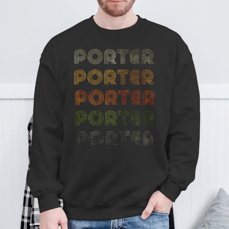 Love Heart Porter グランジビンテージスタイル ブラック ポーター 長袖tシャツ スウェットシャツ 高齢者への贈り物