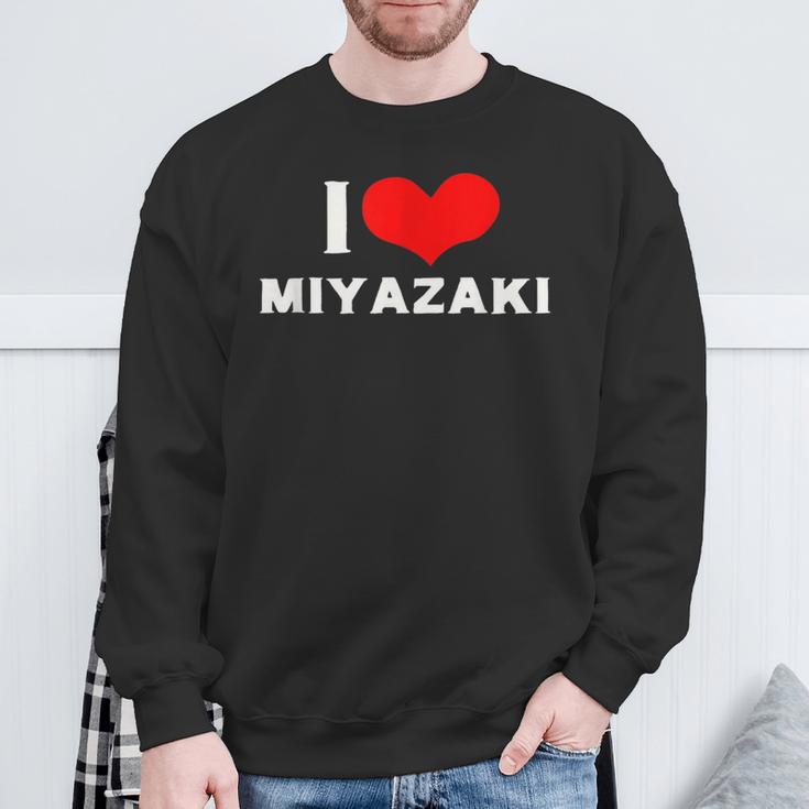 I Love Miyazaki 愛 ハート 宮崎 宮崎県 日本 お土産 かわいい おしゃれ スウェットシャツ 高齢者への贈り物
