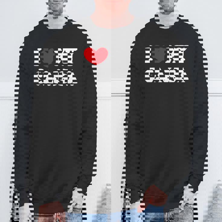 I Love My Cajsa アイ・ラブ・マイ・カジサ 長袖tシャツ スウェットシャツ 高齢者への贈り物