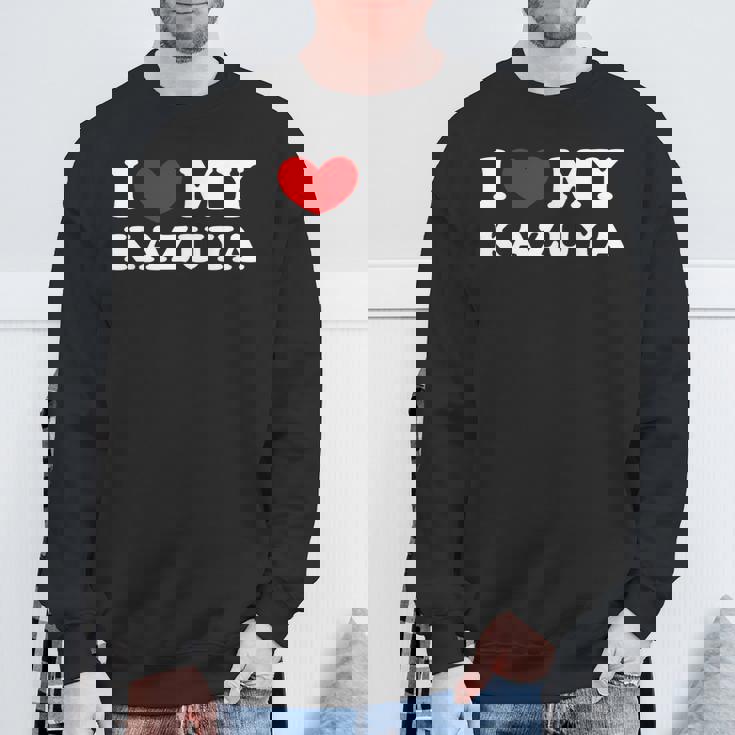 I Love My Kazuya 私はカズヤを愛しています スウェットシャツ 高齢者への贈り物