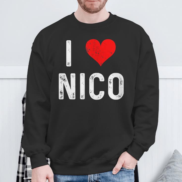 I Love Nico ハート アンティーク調 スウェットシャツ 高齢者への贈り物