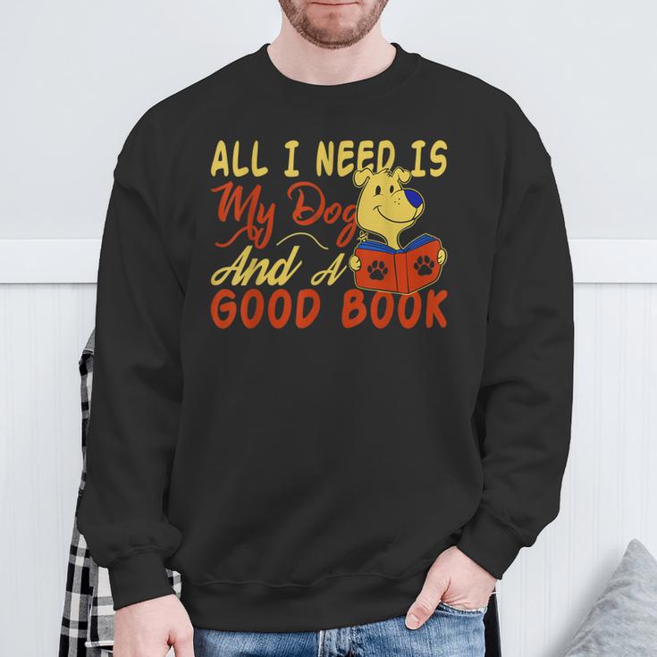 i Love Reading Apparel All i Need Is My Dog And a Good Book Men Women Sweatshirt Gifts for Old Men i Love Reading Apparel All i Need Is My Dog And a Good Book Men Women Sweatshirt Gifts for Old Men