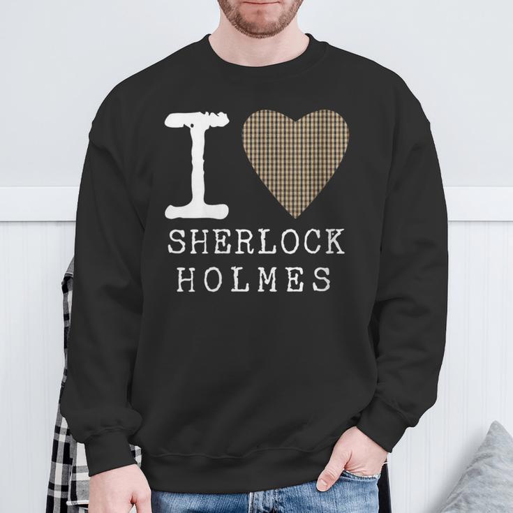I Love Sherlock Holmes Mystery Books Novelty Sweatshirt Gifts for Old Men
