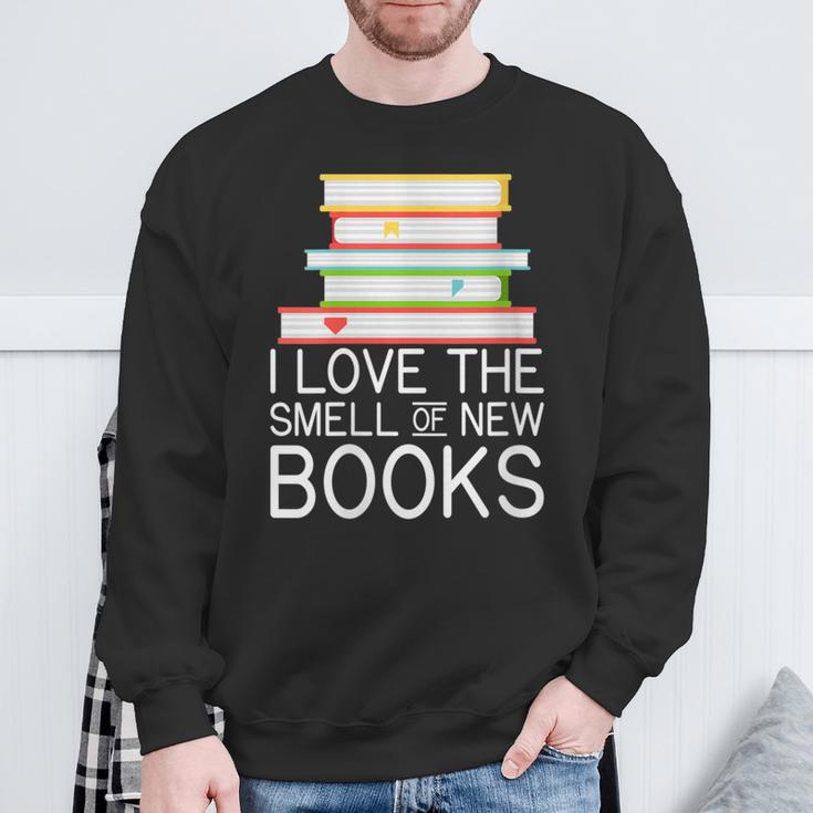 I Love The Smell Of New Books Book Lover Sweatshirt Gifts for Old Men