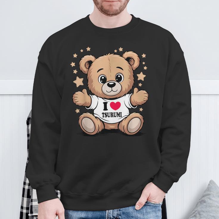I Love Tsurumi Teddy Bear 鶴見テディベアが大好き スウェットシャツ 高齢者への贈り物