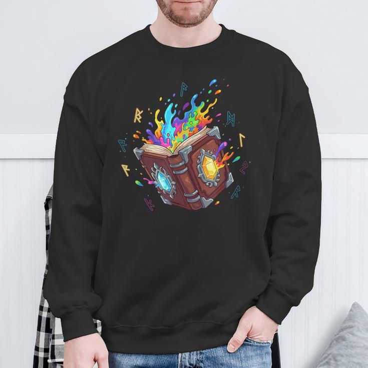 Magic Spell Book Open Rainbow Runes Fantasy Arcane Sweatshirt Gifts for Old Men Magic Spell Book Open Rainbow Runes Fantasy Arcane Sweatshirt Gifts for Old Men