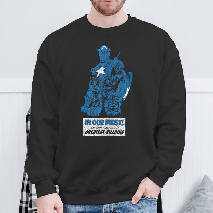 Marvel Captain America’s Greatest Villains Retro Comic Book Sweatshirt Gifts for Old Men