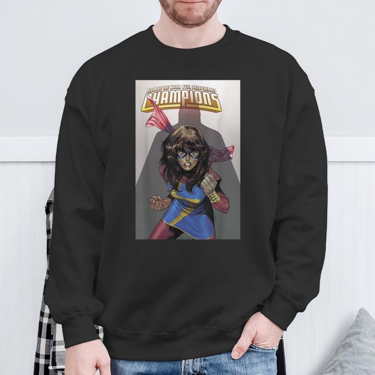 Marvel Comixology Champions Ms Marvel Comic Book Cover Sweatshirt Gifts for Old Men