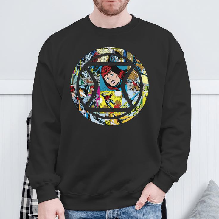 Marvel Widow Retro Comic Book Filled Spy Icon Sweatshirt Gifts for Old Men