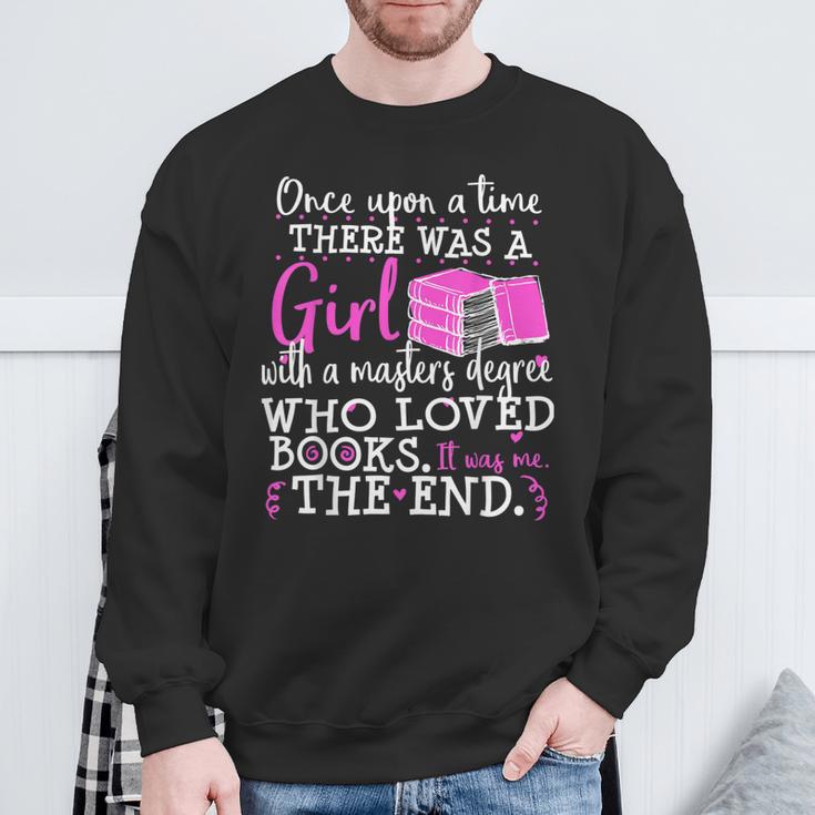 Masters Degree Graduation Book Lover Nerd Reader Geek Sweatshirt Gifts for Old Men