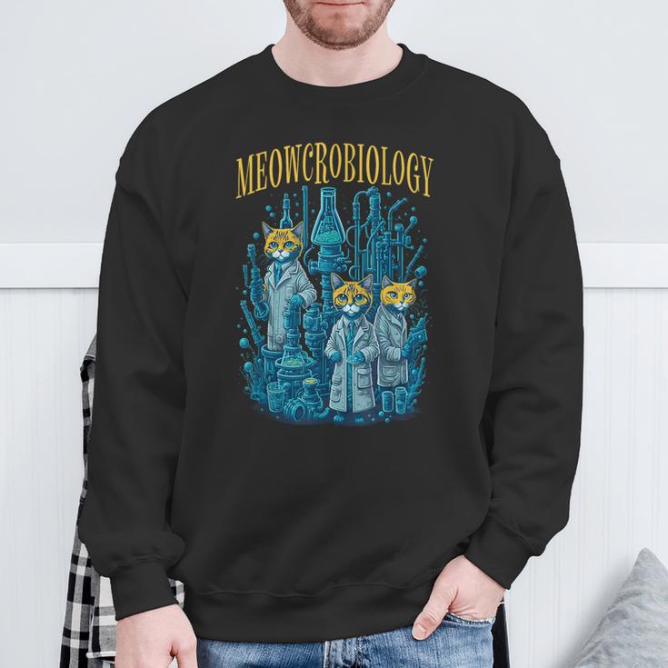 Meowcrobiology 猫 ニャー微生物学 科学 細菌学 スウェットシャツ 高齢者への贈り物