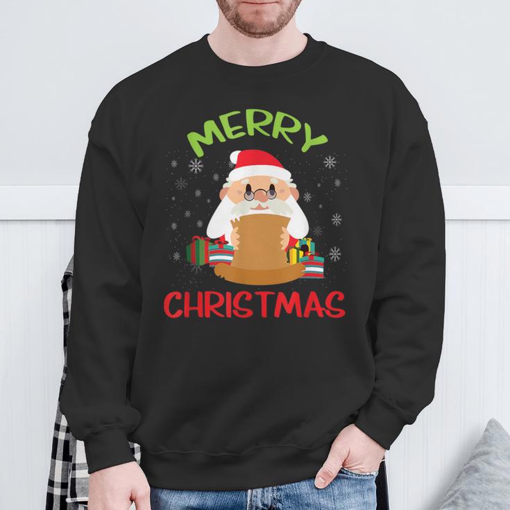 Merry Christmas Book Reading Santa Claus Xmas Book Reader Sweatshirt Gifts for Old Men