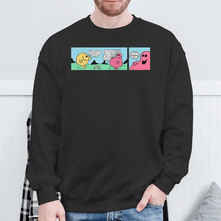 Mr Men Mr Greedy Retro Comic Book Colourful Sweatshirt Gifts for Old Men