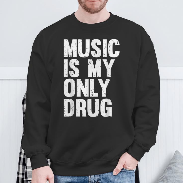 Music Is My Only Drug グラフィックプリント スウェットシャツ 高齢者への贈り物