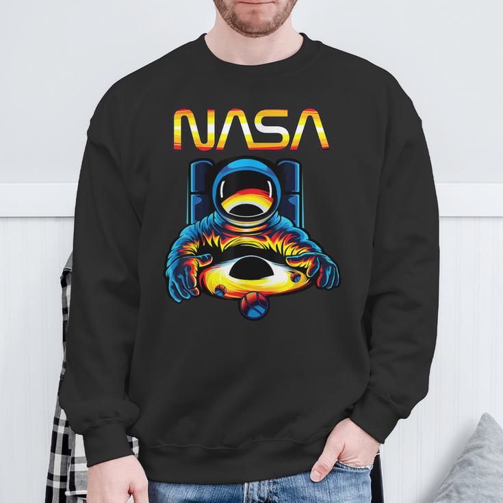 NASA Astronaut In Space Hole Comic Book Style Geek Sweatshirt Gifts for Old Men NASA Astronaut In Space Hole Comic Book Style Geek Sweatshirt Gifts for Old Men