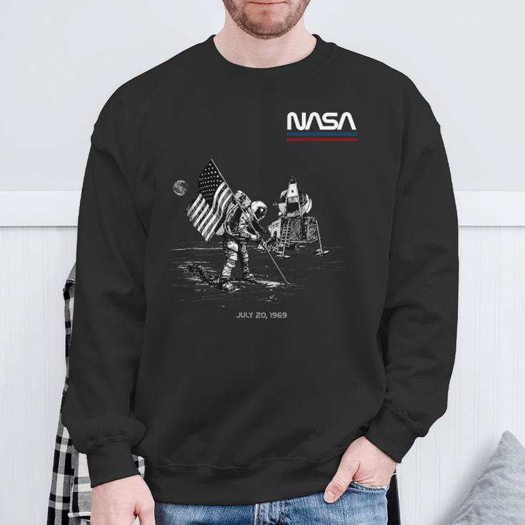 Nasaアポロミッション最初の月面着陸1969年7月20日レトロ スウェットシャツ 高齢者への贈り物