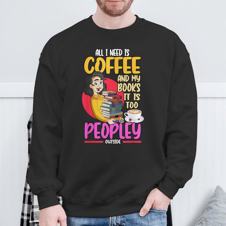 All I Need Is Coffee And My Books Reading Bookworm Sweatshirt Gifts for Old Men