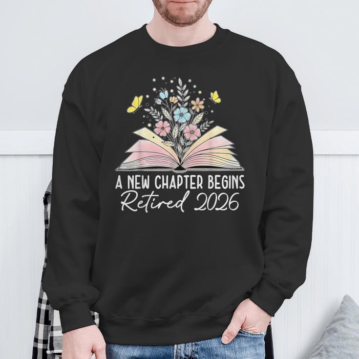 A New Chapter Begins Book Floral Bloom Sweatshirt Gifts for Old Men