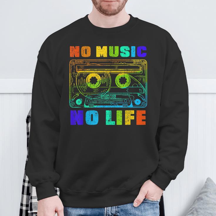 No Music No Life、ヴィンテージカセット音楽愛好家。 スウェットシャツ 高齢者への贈り物